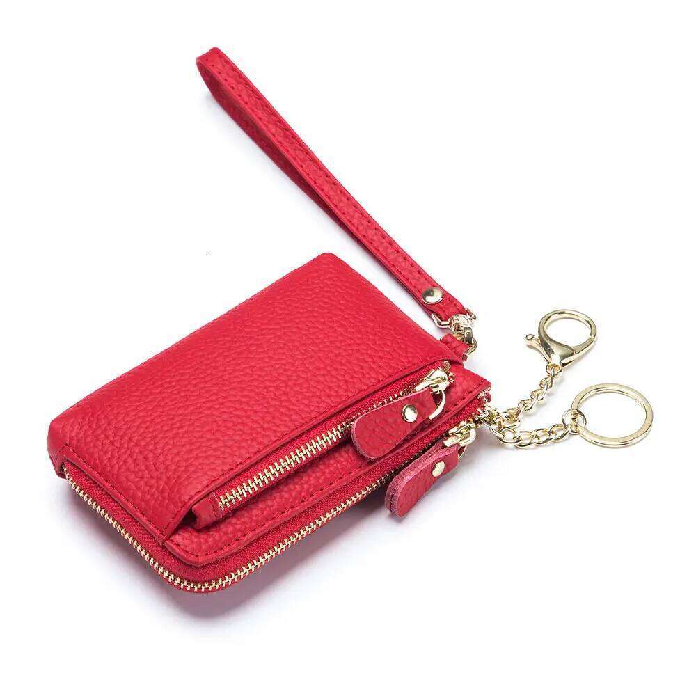 Royal Bagger Fashion Short Wallet for Women Genuine Cow Leather Cute Clutch Bag Zipper Coin Purse Card Holder with Key Chain Z260130