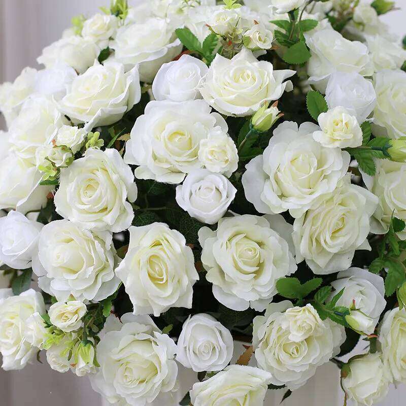 35/40/50/60cm Large White Rose Hydrangea Artificial Flower Wedding Table Centerpiece Floral Ball Party Stage Deco Props W260130