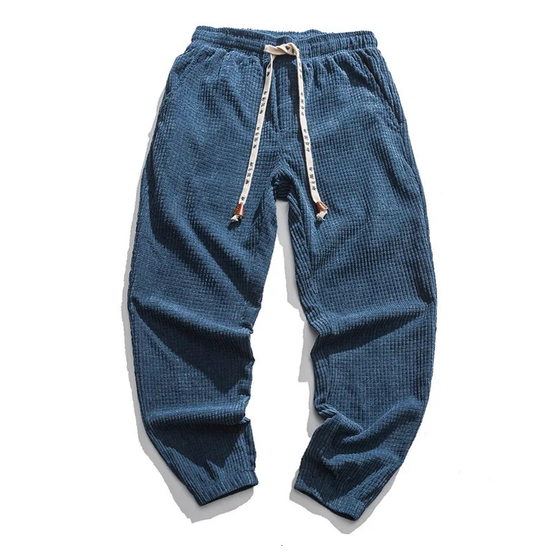 Spring Autumn Japanese loose washed mens casual pants corduroy leggings trendy fashionable solid color 260126
