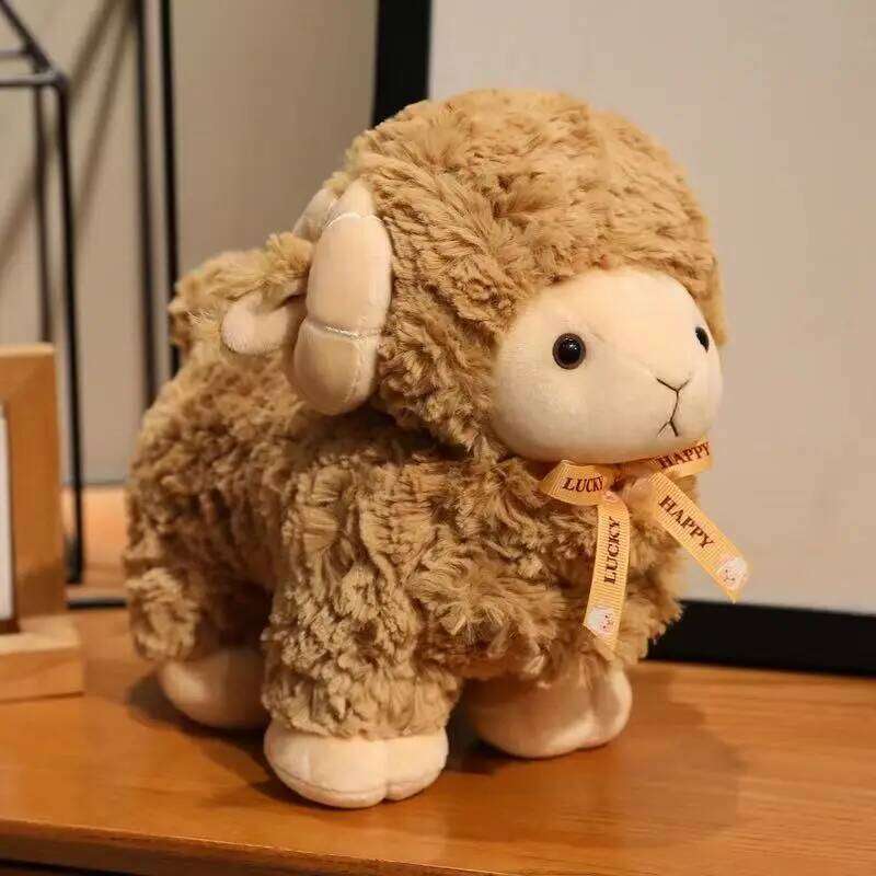 The latest simulation curly wool sheep Kawaii stuffed plush toy cartoon anime cute holiday gift fun children's doll Y260128
