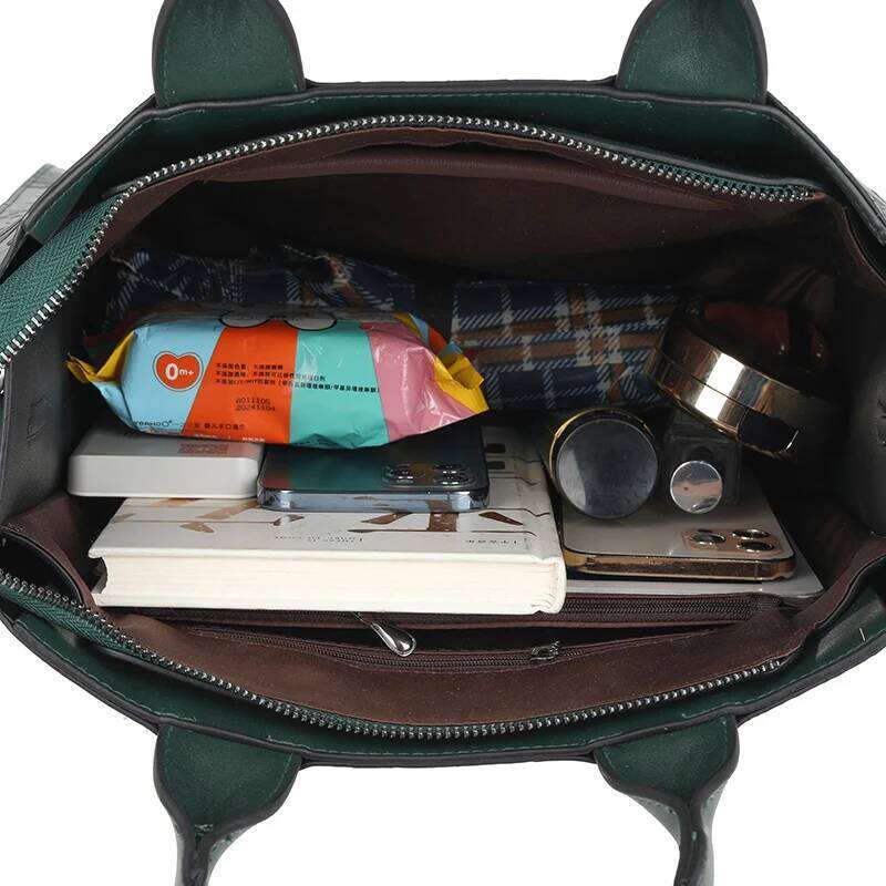 High Quality Handbag Women Designer Shoulder Large Capacity Office Pocket Embossed Diagonal Cross Official Document Bag KABAHEBINGJUE