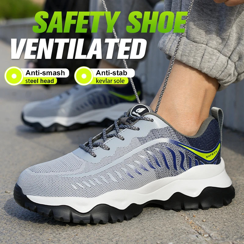 Super Soft Steel Toe Cap Safety Work Shoes for Men Anti Smashing Anti Puncture Light Breathable Sneaker Men Work Footwear 260123