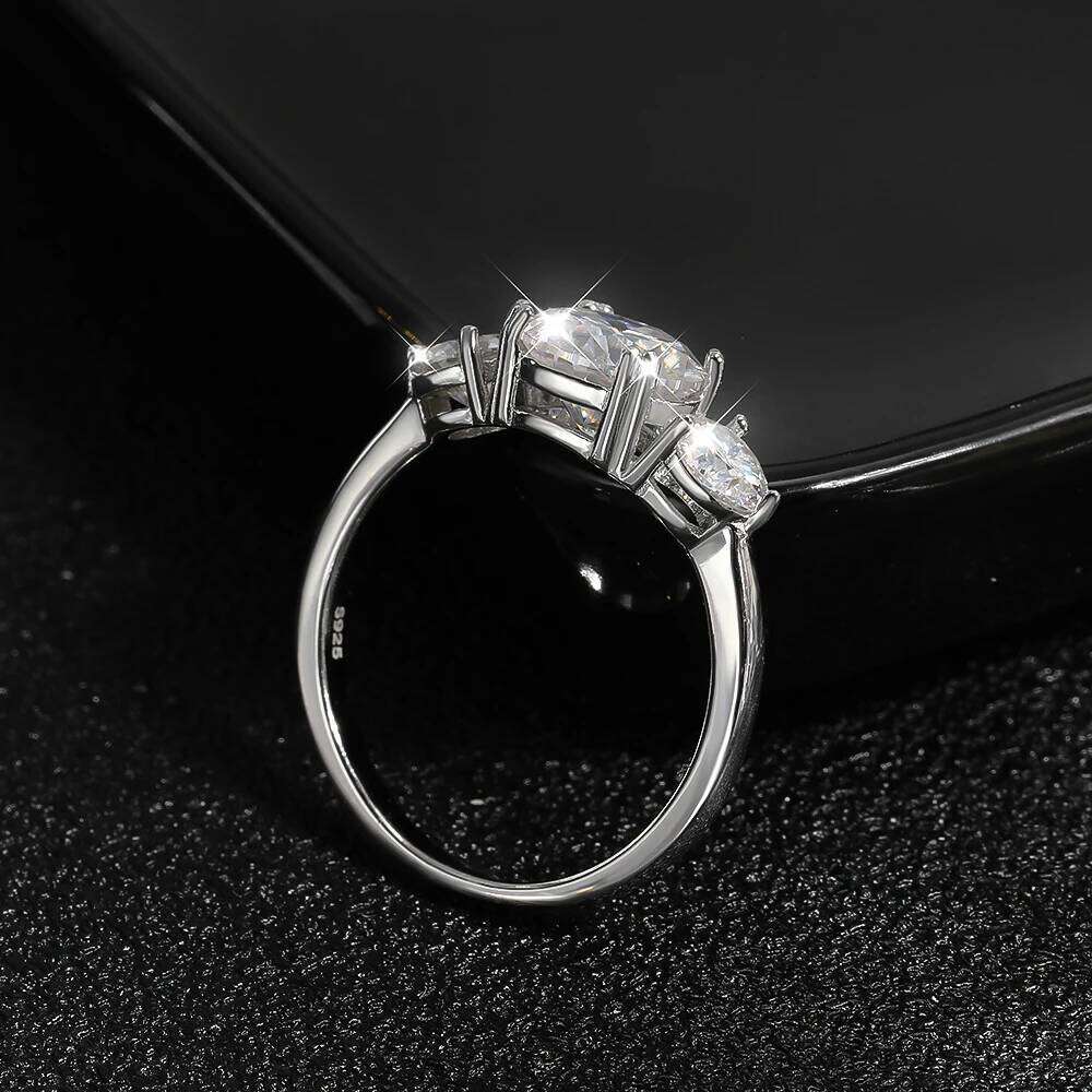 KNOBSPIN D VVS1 Moissanite Ring for Woman Engagement Wedding Jewely with GRA 925 Sterling Sliver Plated White Gold Eternity Band XJ260130