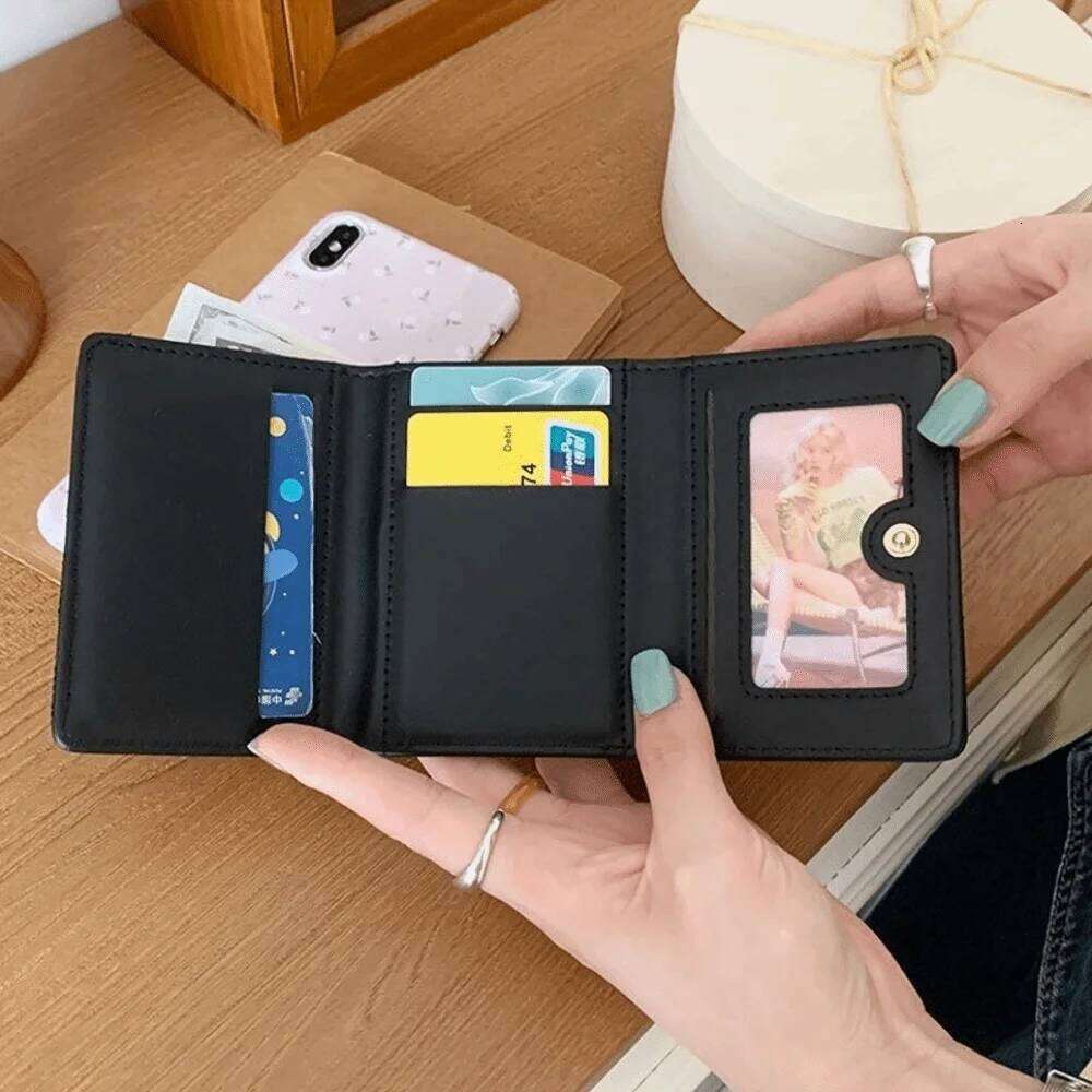 Korean Style PU Leather Short Wallet Flower Fresh Candy Color Coin Purse Card Bag Ladies Z260130