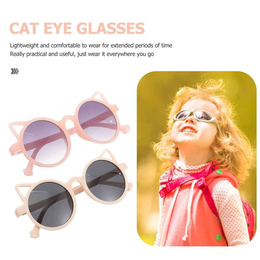 2Pairs Cat Eye Sunglasses for Fashionable Party Favor Uv Protective Eyewear Comfortable Wear Lovely Design Outdoor H260130