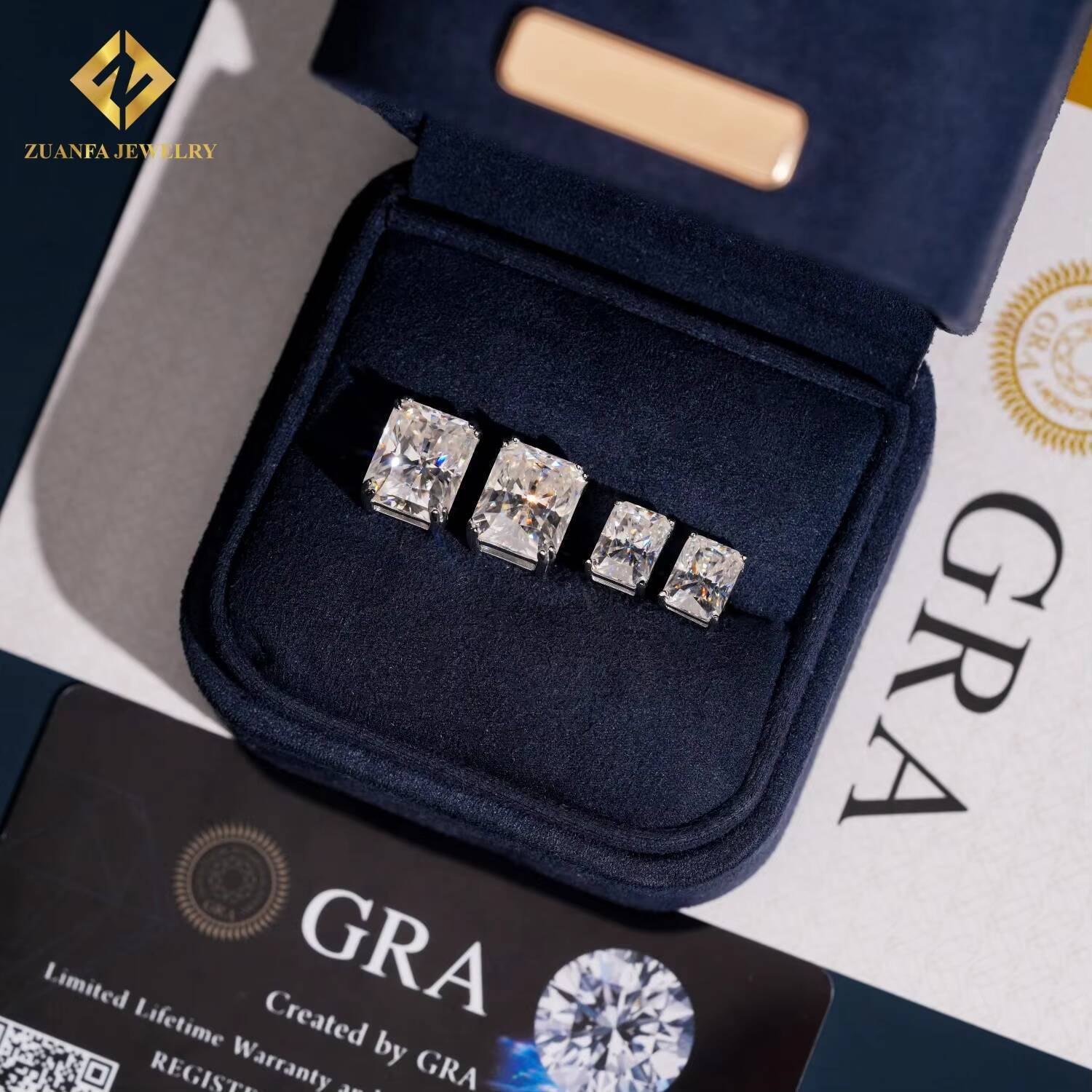 Fashion Moissanite Radiant Cut Stud Earring 925 Sterling Silver VVS1 Moissanite Iced Out Stud Earring Past Diamond Test with GRA