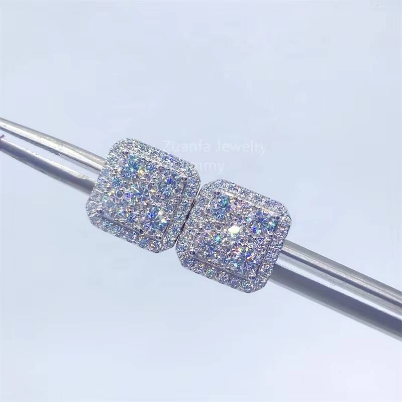 Round Brilliant Cut Def Color Vvs1 Genuine Moissanite Earrings 925 Sterling Silver Classic Gemstones Suitable for Women