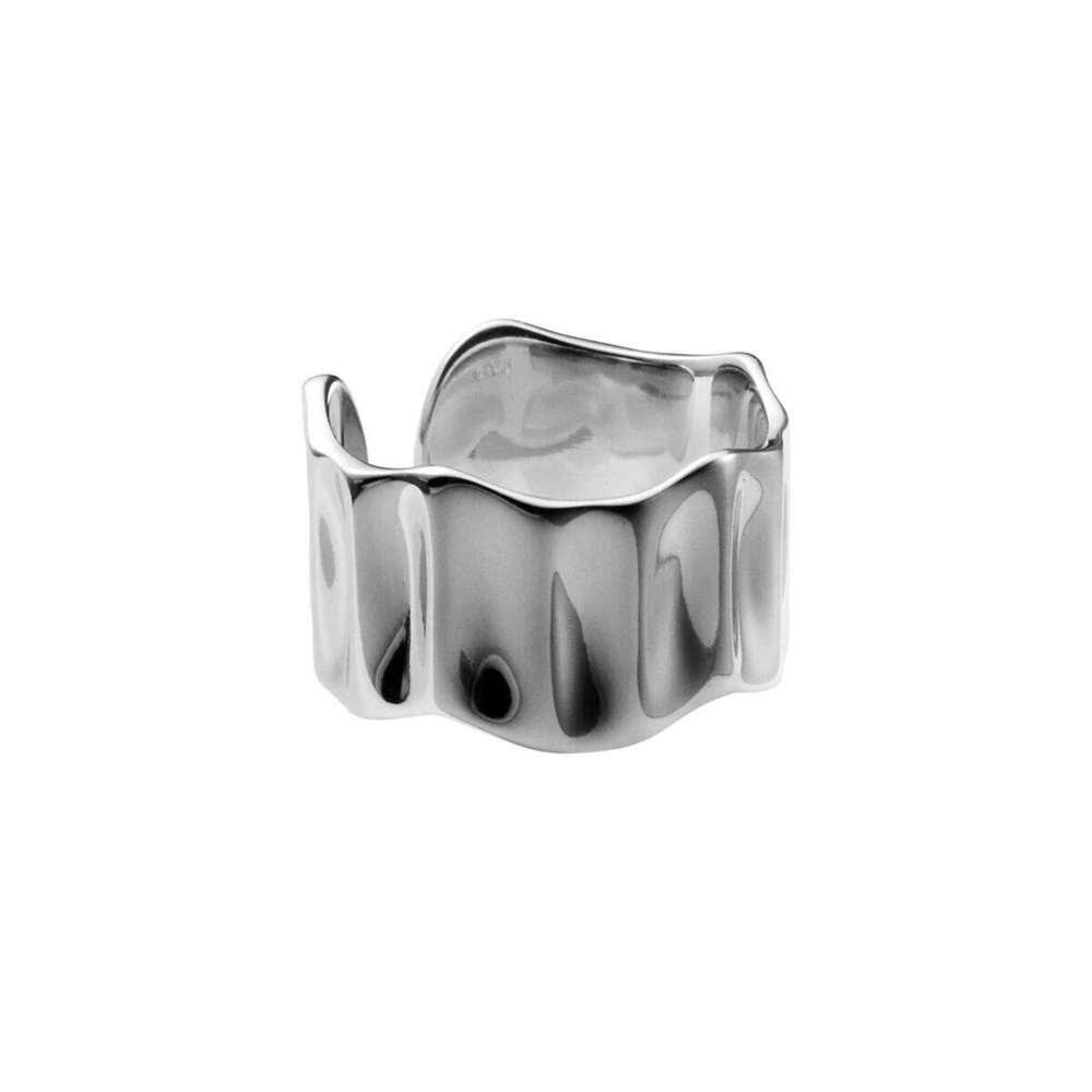 Modian Solid 925 Sterling Silver Wave Geometric Adjustable Simple Finger Rings For Women Party Anti-allergic Jewelry Anillo XJ260130