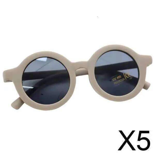 Retro Round Kids Sunglasses Flexible PC Resin Glasses for Children Sun Protection Outdoor Use H260130