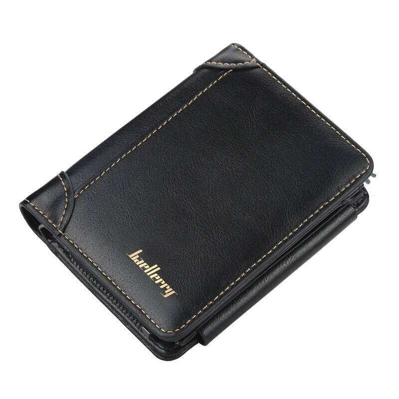 Men's Short Style Wallet European and American Multi-card Position Purse Three-fold Zipper Change Bag Fashionable Card Bags Z260130