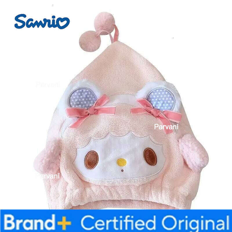 Sanrio Japanese Anime Cartoon Kawaii My Melody DryingTowel Cap Bath Turban Super Absorbent Quick Dry Head Wrap for Girls Home Use H260130