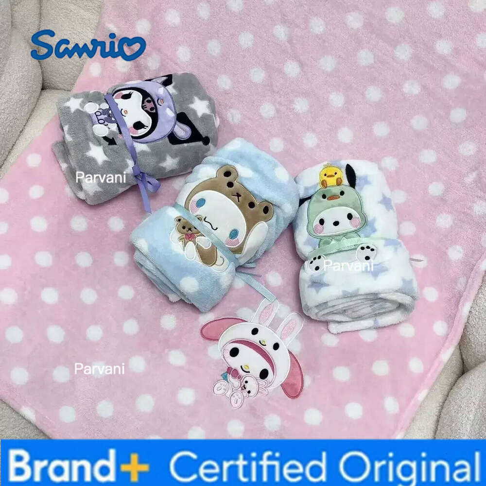 Sanrio Cute Nap Kuromi My Melody Cinnamoroll Pochacco Japanese Style Single Size Blanket For Child Spring Autumn Summer H260130