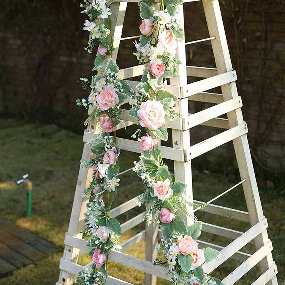 Artificial Rose Flower Vine 175cm Peony Daisy Floral Garlands for Wedding Party Decor Outdoor Table Centerpiece Valentine Day Y260130