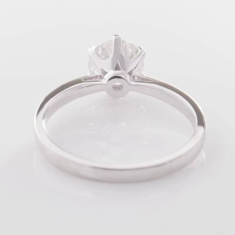 High Quality Fine Jewelry Wedding Rings 18K White Gold VVS Moissanite Gemstone Real Gold Women Engagement Wedding Rings