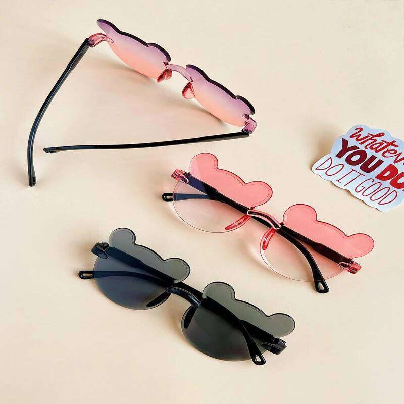 New Children Girls Fashion Cute Bear Shape Colors UV400 Baby Lovely Outdoor Protection Sunglasses Kid Sun Glasses H260130