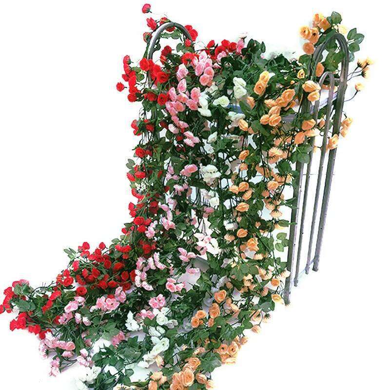 1.8m Rose Artificial Silk Flower Garland Wedding Decor Flowers Home Room Decoration Fake Vine Plant Rattan Y260130