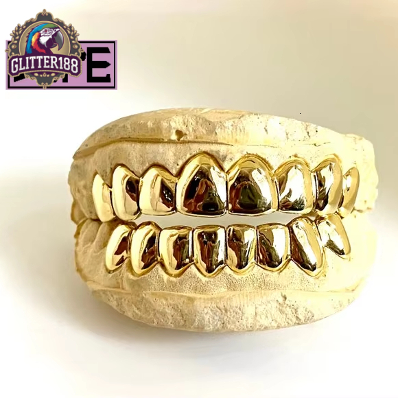 Custom Grillz Made Fitted Hip Hop Grill Perm Cut Grillz 925 Silver Solid 14k Gold Fine Jewelry Plating Plain Teeth Grillz