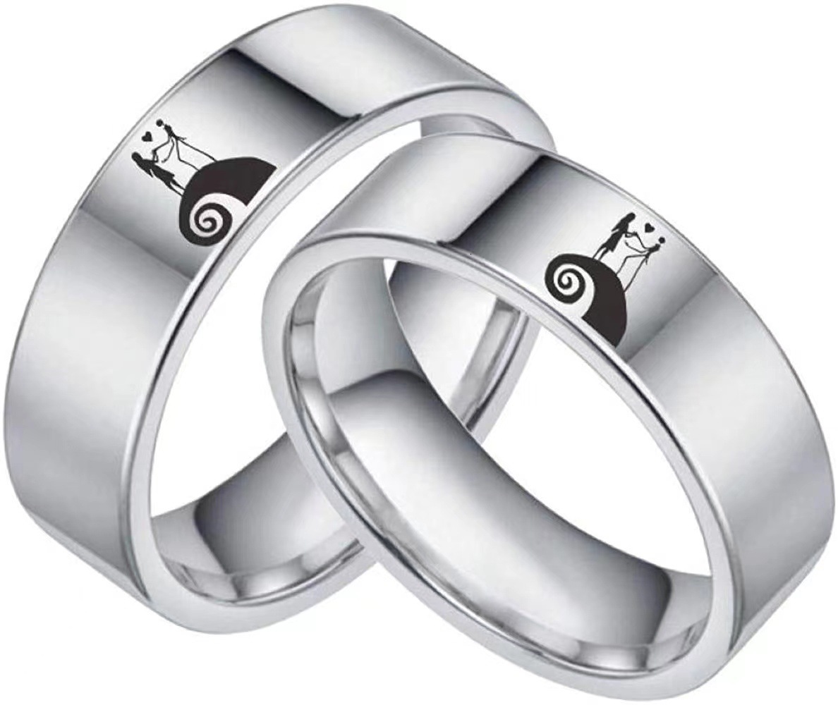 New Style Christmas Horror Nights Band Love Couple Rings Hot Sale Source Manufacturer