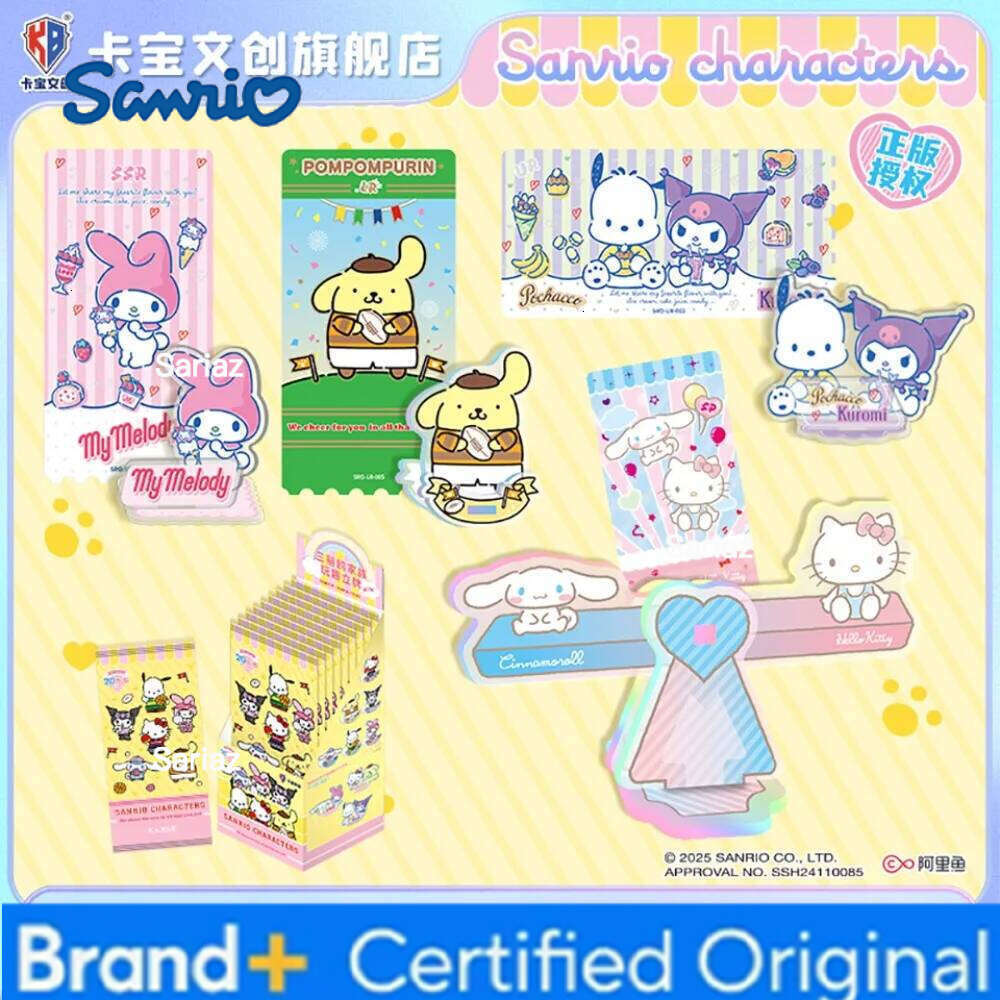 Sanrio Original KABAO Lovely Q-version Stand Acrylic Figure Fun Featured Exclusive Snack Theme Model Goods Room Desk Decor Gift H260130