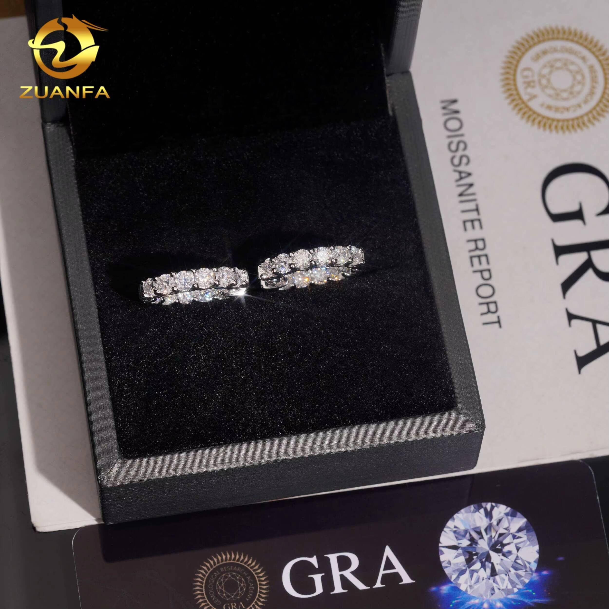 Hoop Earrings Women VVS Moissanite Jewelry Iced Out 18K White Gold Silver Rose Gold Plated Huggies Hip Hop Earrings