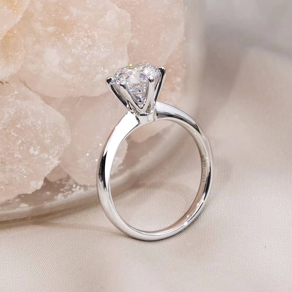 Ready to Ship MSR-058 IGI 18K Gold Wedding Engagement Ring 1CT D VS1 Round Cut Lab Diamond Rings