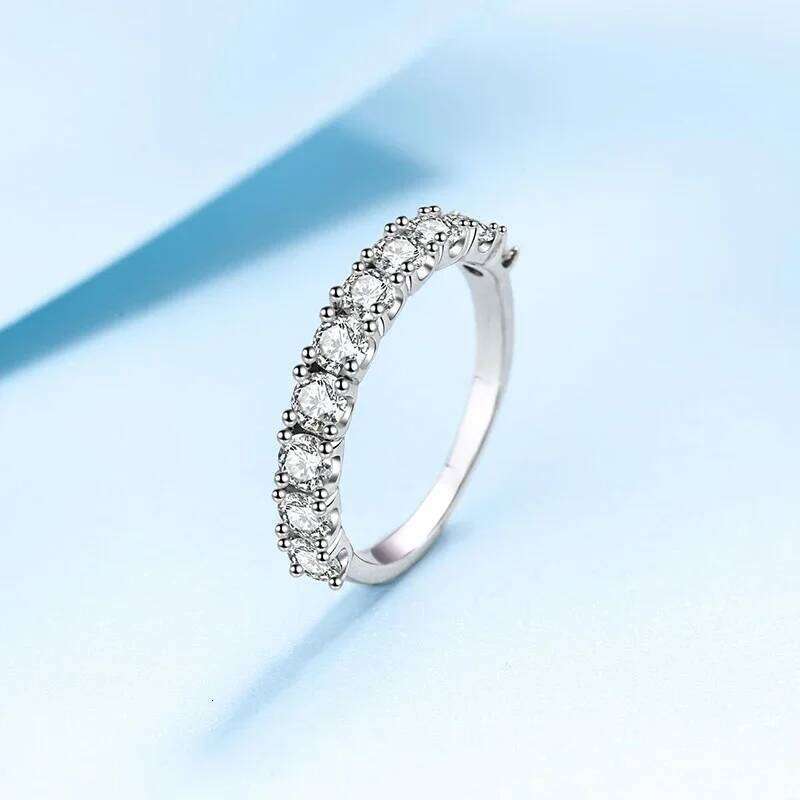 NeeTim 2.5mm 3mm Full Moissanite for Woman Wedding Jewelry 925 Sterling Silver Diamond Rings Engagement Promise Band Gifts XJ260130