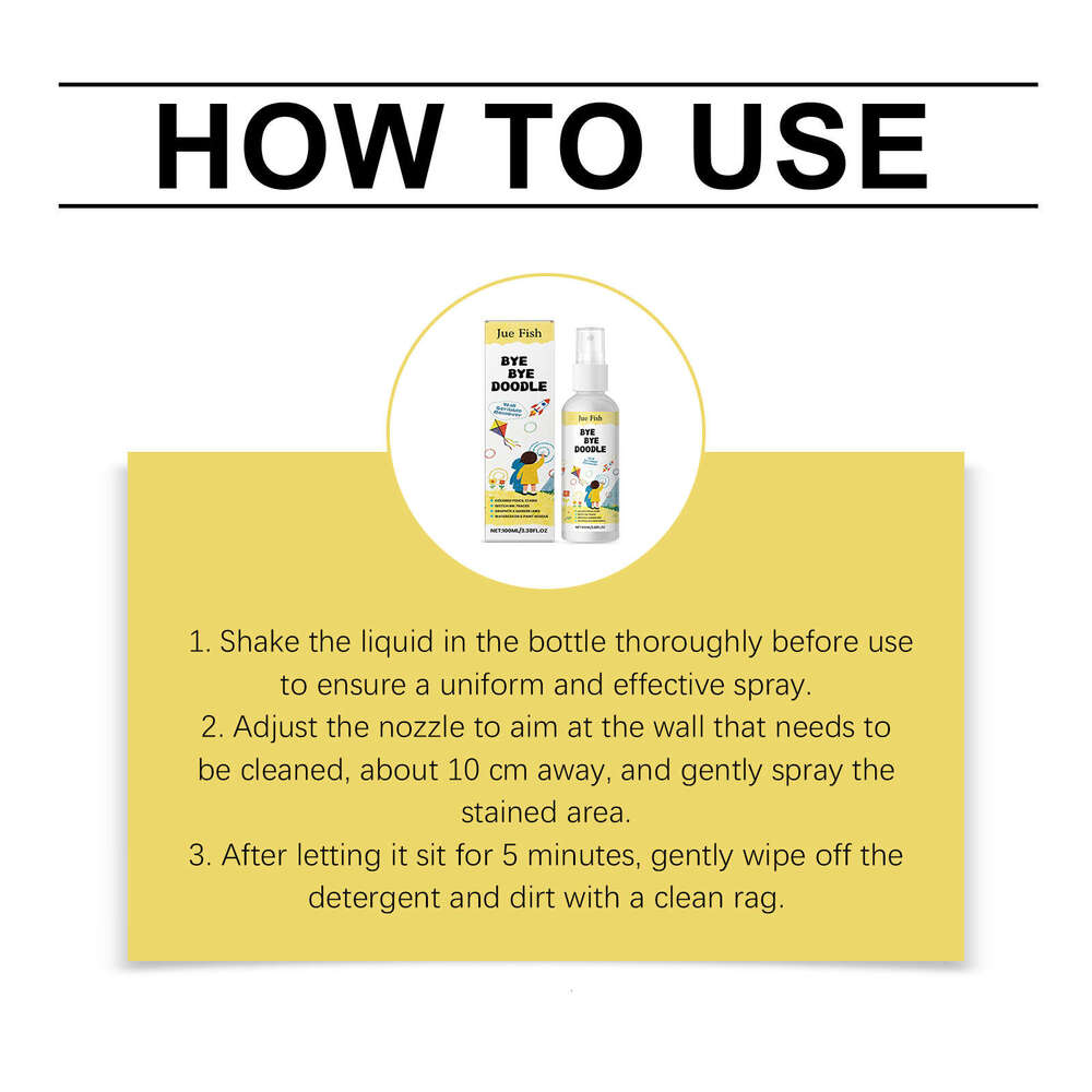 JUE FISH Graffiti Cleaner Household Wall Stain Care Pencil Crayon Instant Cleaning Spray S260130