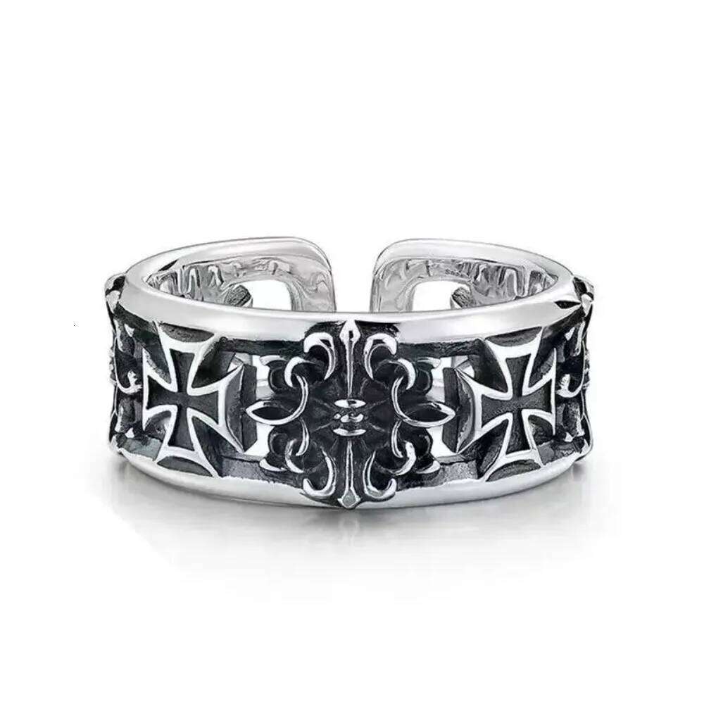 Y2K hip-hop silver rose pattern open for women and men fashion adjustable couple retro ring jewelry gift XJ260130