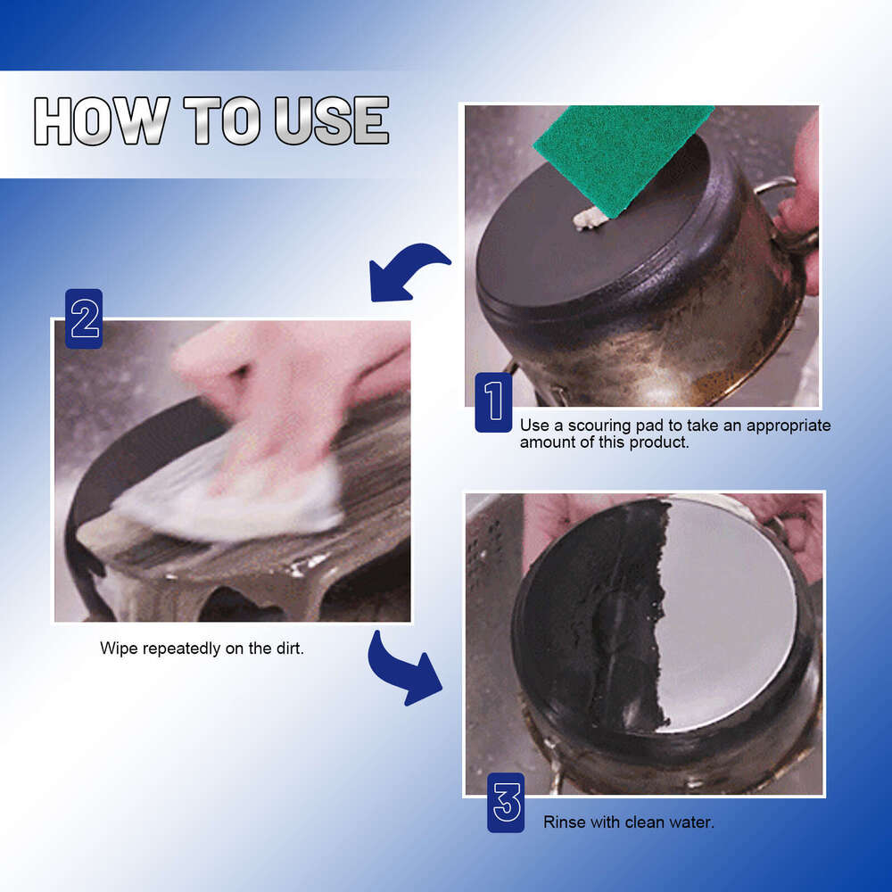 JAYSUING Stainless Steel Kitchen Utensils Cleaning Pot Bottom Black Stains Rust Polishing Descaling Paste S260130