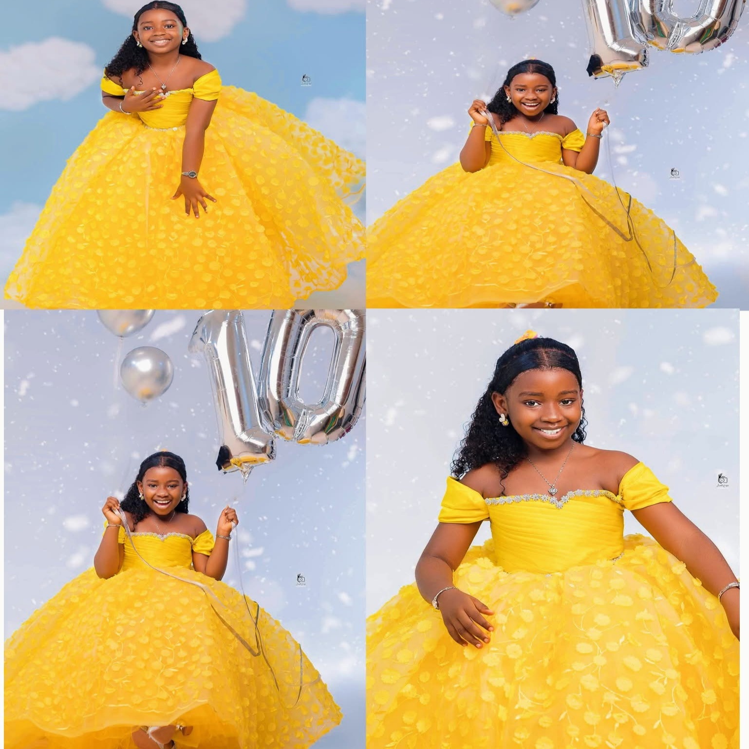 2026 Yellow Ball Gown Flower Girl Dresses Floral Lace Sweetheart Crystals Little Girl Christmas Peageant Birthday Christening Tutu Dress Gowns ZJ4279