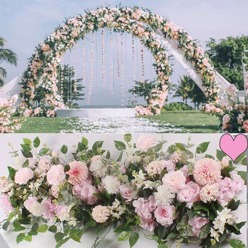 100cmArtificial Row for Wedding Supply Silk Rose Peony Flower Wall Backdrop Arrangement Arch Fake Flowers Decoration DIY W260130