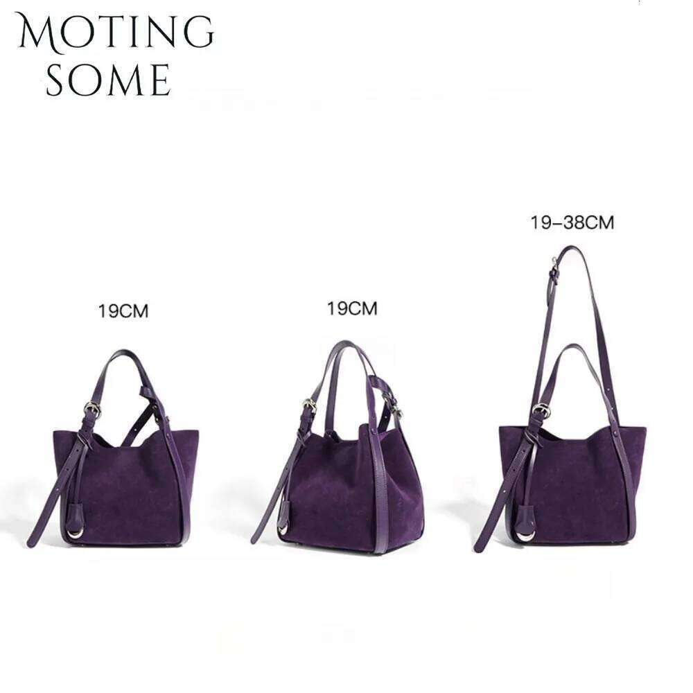 Motingsome Suede Bags Women Shoulder Handbag and Purses Luxury Matte Leather Basket Bag Crossbody Mini Tote 2024 New