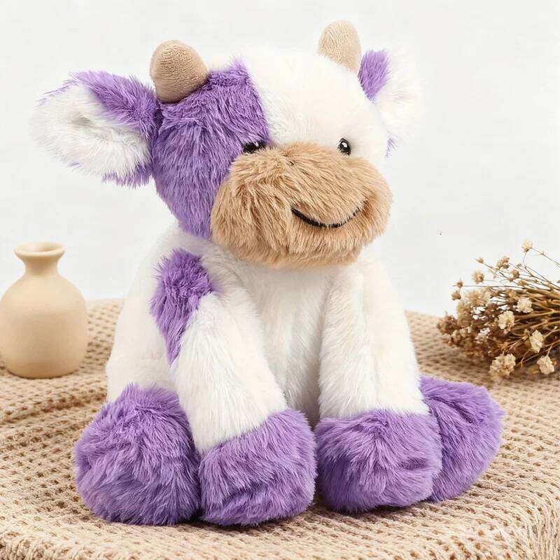 Sitting Cow Plush Toys Super Soft Skin-friendly Sleep Companion Interesting Realistic Animal Doll Birthday Gifts For Friend Y260128