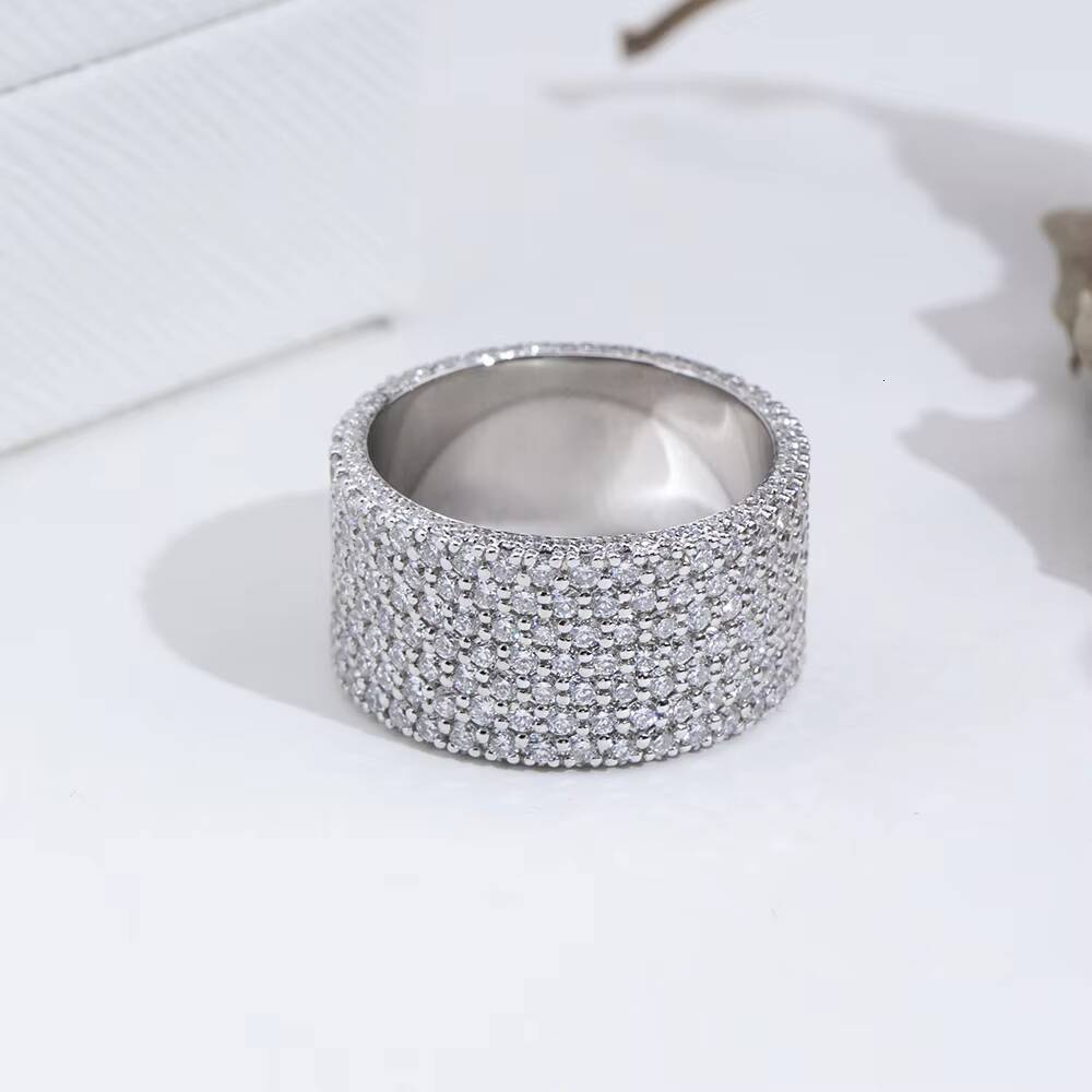 MSR-1973 Custom Hip Hop Ring Jewelry 18k Gold Full Eternity Lab Grown Diamond Ring