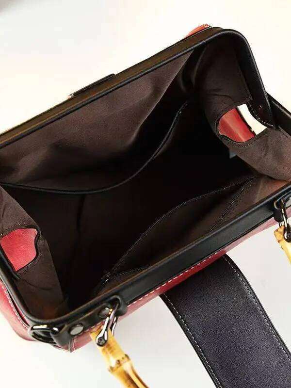 Ele Embroidered Real Leather Bamboo Cane Hand Held Single Oulder For Middle Aged Mothers Chinese Sle Bag KABAHEBINGJUE