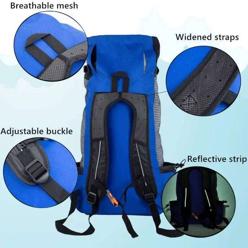 Breathable Backpack Carrier - Durable Adjustable Outdoor Hiking Dog Bag Perfect for Large Golden Retriever & Bulldog 26H0130