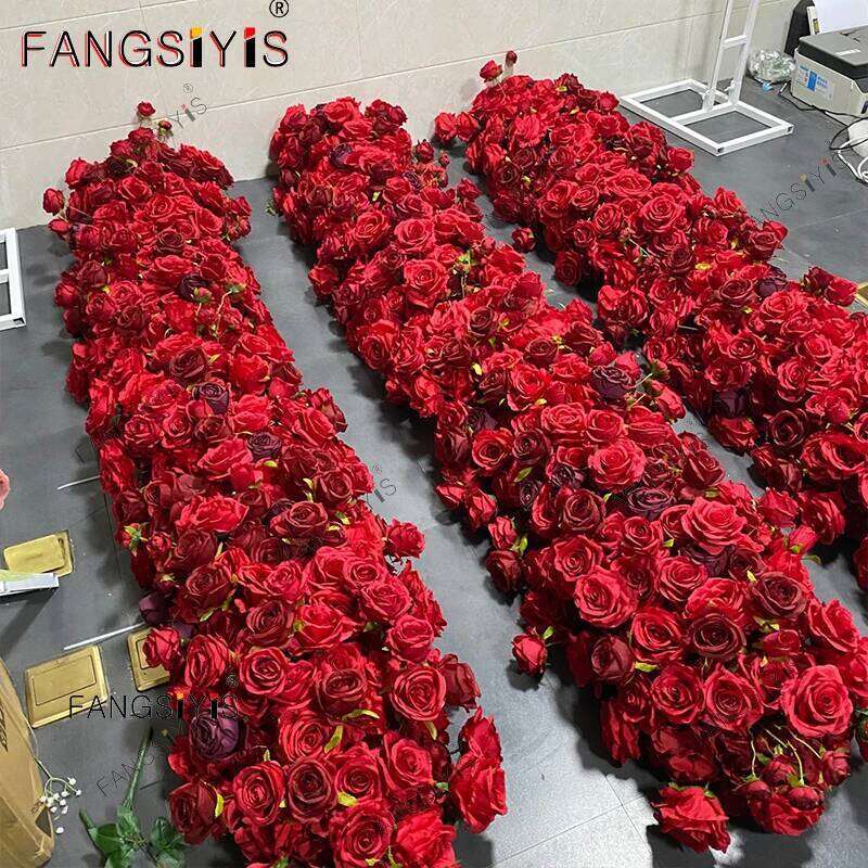 Diverse Rose Hyacinth Table Centerpiece Ball Wedding Backdrop Decor Floral Arrangement Runner Flower Row Event Party Prop W260130