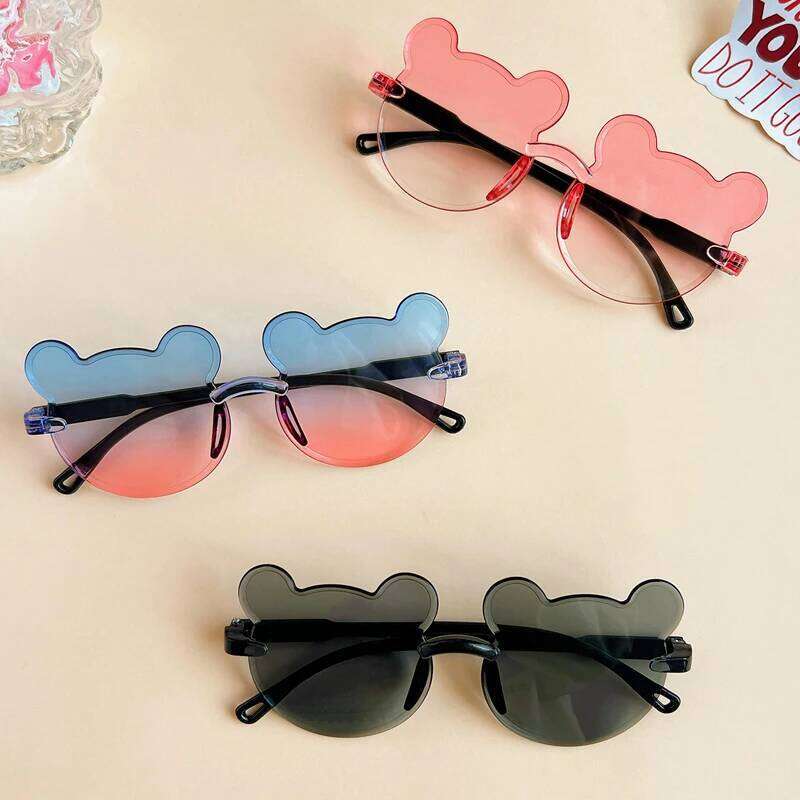 New Children Girls Fashion Cute Bear Shape Colors UV400 Baby Lovely Outdoor Protection Sunglasses Kid Sun Glasses H260130