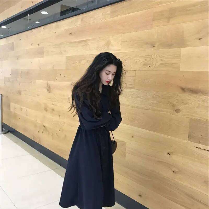 Spring and Autumn New French Chic Lapel Long Sleeve Commuting Dress XJ260130
