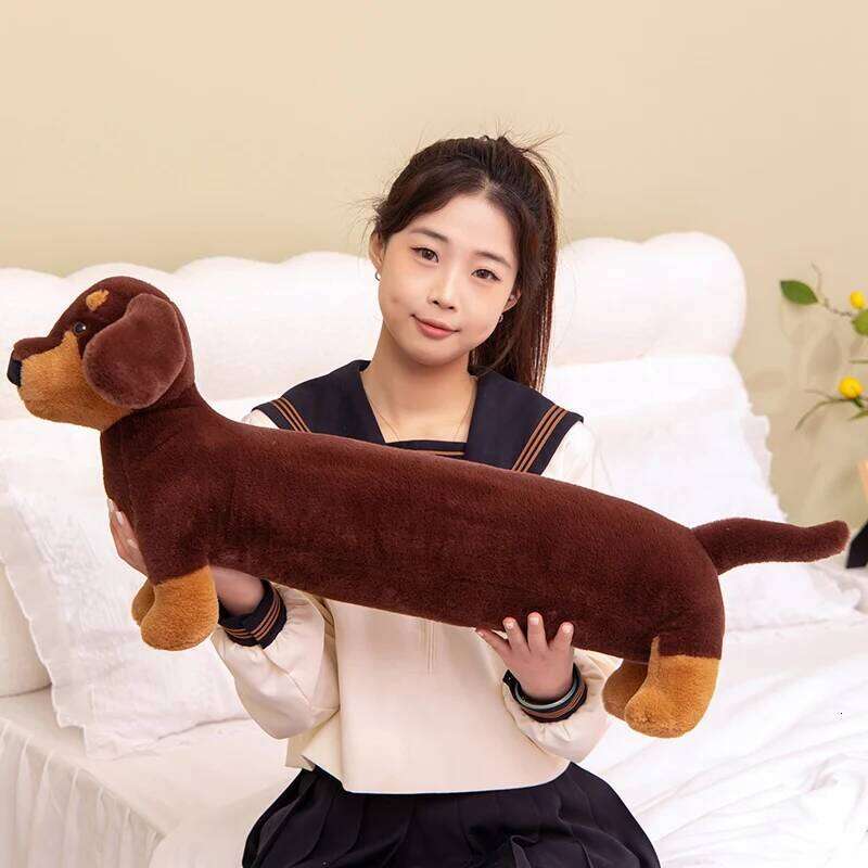 1PC 50cm Giant Stuffed Fill Plush Toy Sausage Dog Enthusiast Birthday and Christmas Gifts for Kids Y260128