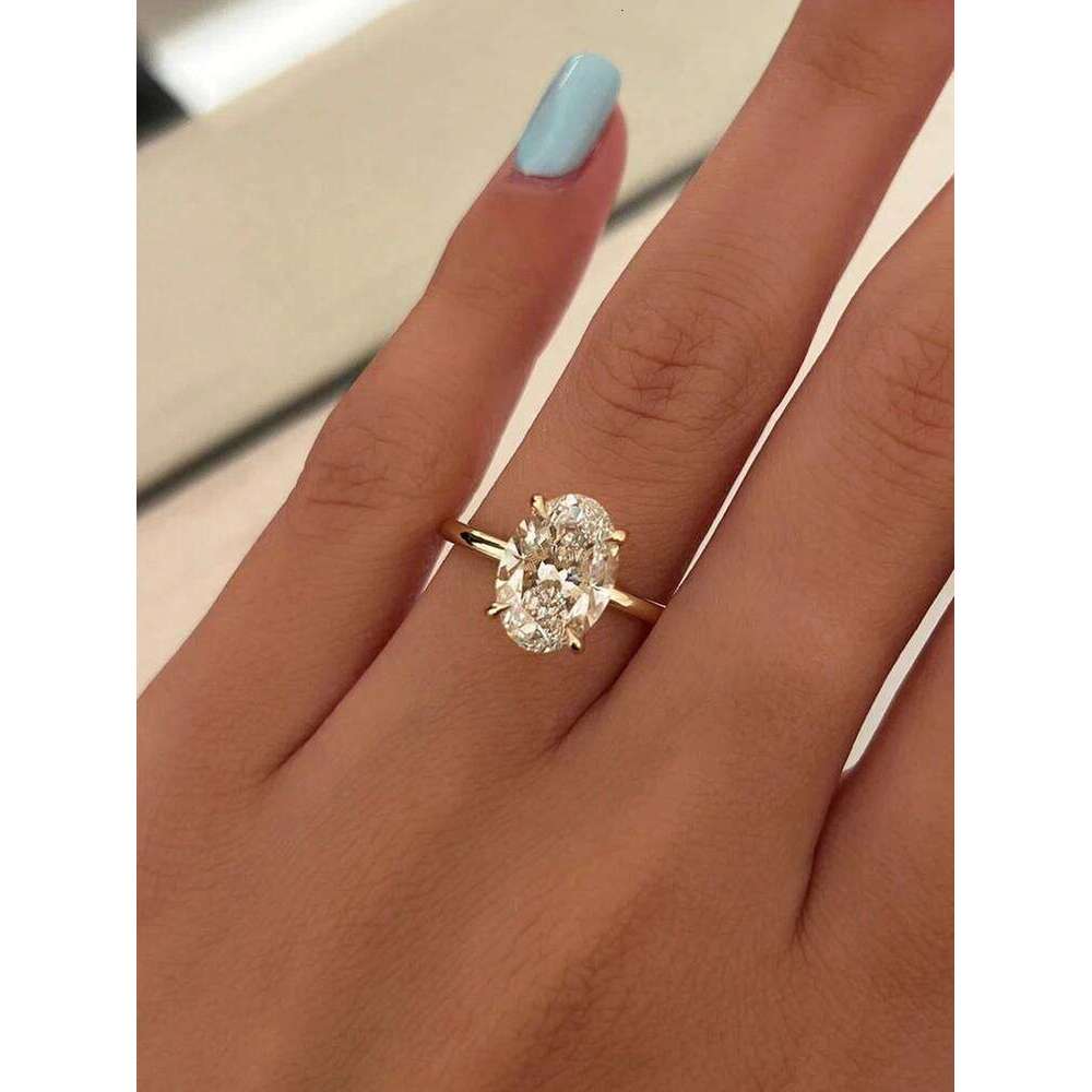 925 Sterling Silve Gorgeous Shiny 1-8CT Zircon Oval Stone Ring For Women Engagement Wedding Luxury High Quality Fine Jewelry XJ260130