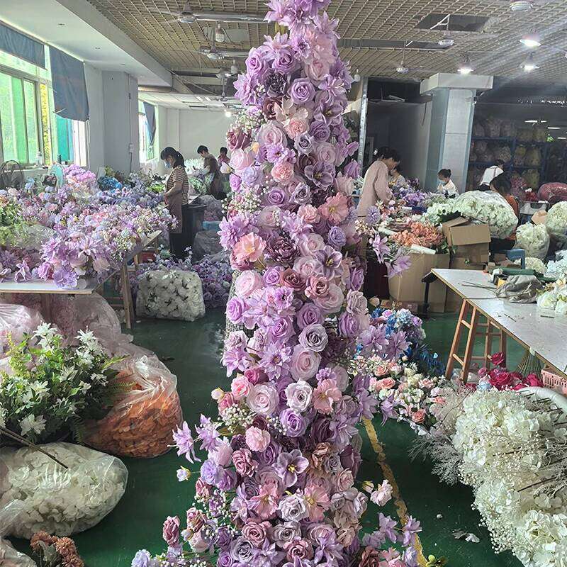 Purple Arrangement Wedding Table Decor Flower Ball Runner Artificial Flowers Row Event Party Backdrop Prop Window Display props Y260130