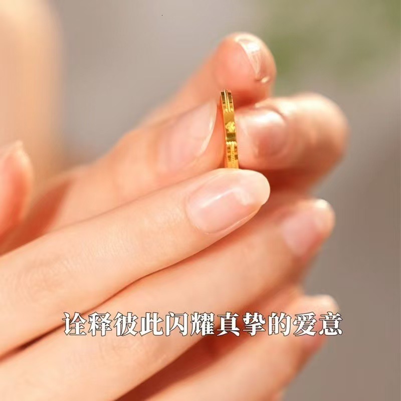 New Fashion Novelty gold Heart Corrosion TikTok Xiaohongshu Exclusive Source Manufacturer