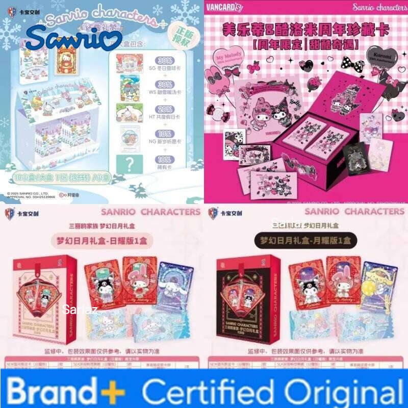 Sanrio Authentic Family Daily Small Cards Fantasy Notebook HelloKitty Pink Cute 50th Anniversary Souvenir Gift Box Series Card H260130