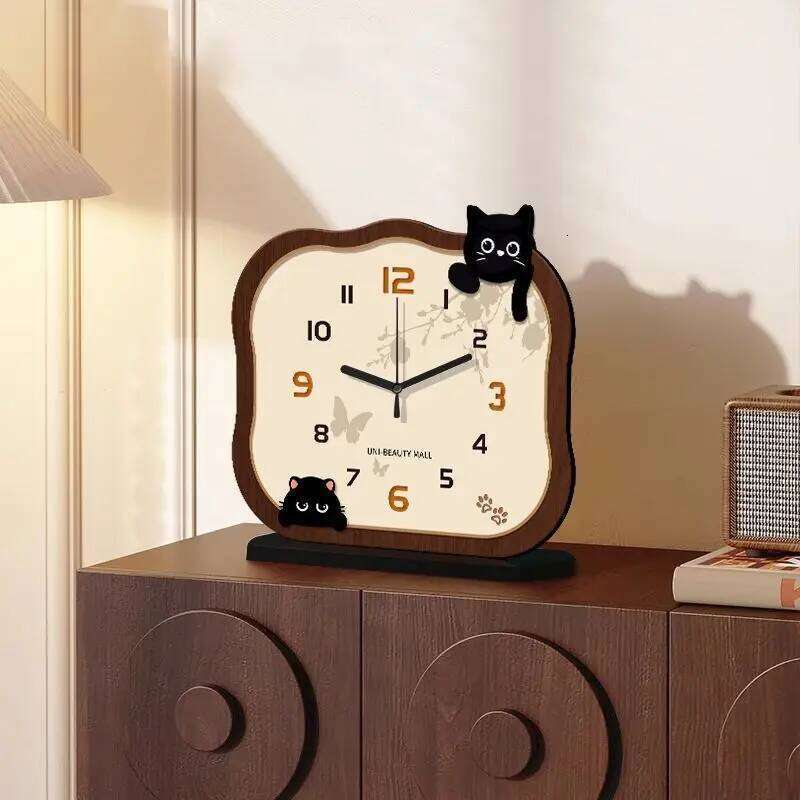 Cute Cartoon Desktop Pendulum Table, Living Room Entrance Decorative Item, Silent Clock W260130