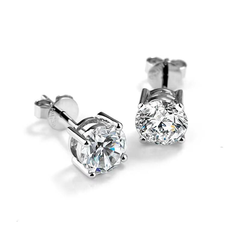 Messi Jewelry 9K Gold Engagement Earrings Gift for Girls 1CT Round Lab Grown Diamond Stud Earrings