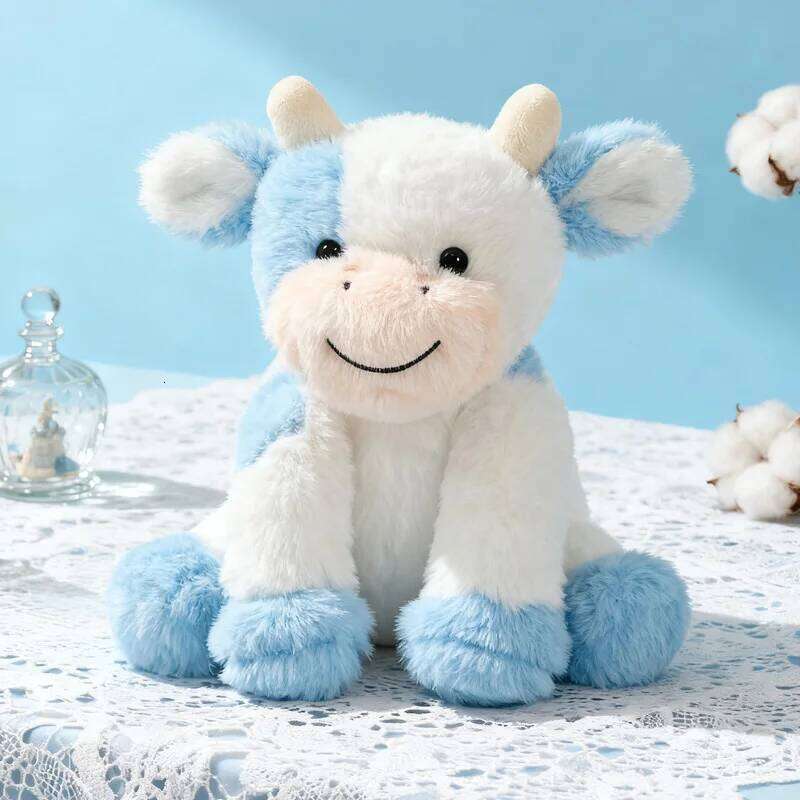 Sitting Cow Plush Toys Super Soft Skin-friendly Sleep Companion Interesting Realistic Animal Doll Birthday Gifts For Friend Y260128