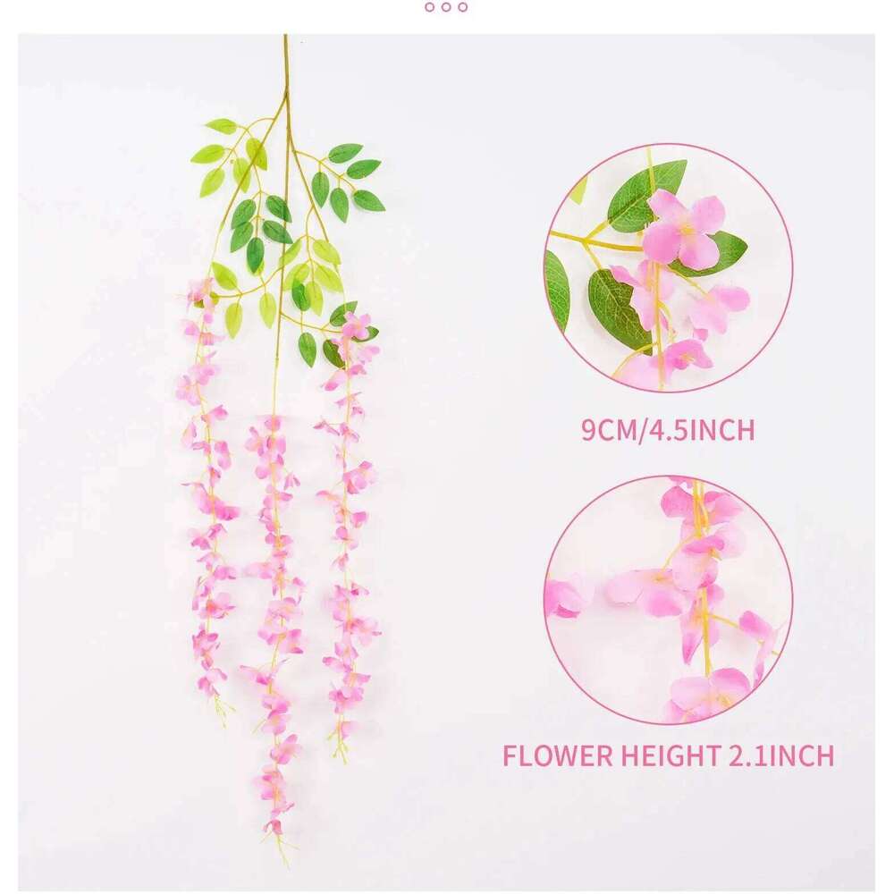 Artificial Vine Ivy Leaf Garland for Home Wall Plant Fake Decor Wedding Flower Arch 110cm Wisteria W260130