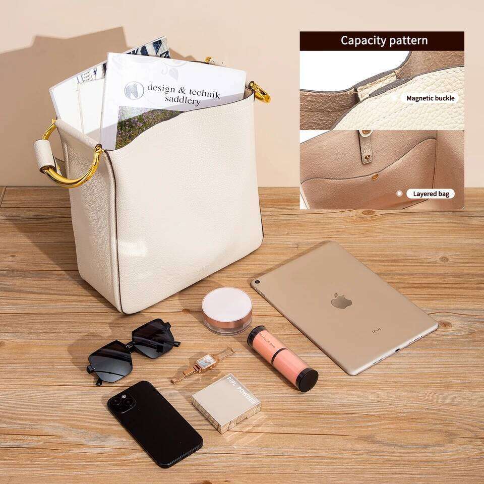 Tote Autumn High Quality Simple Beige Texture Women's Business Commuter Shoulder Bag