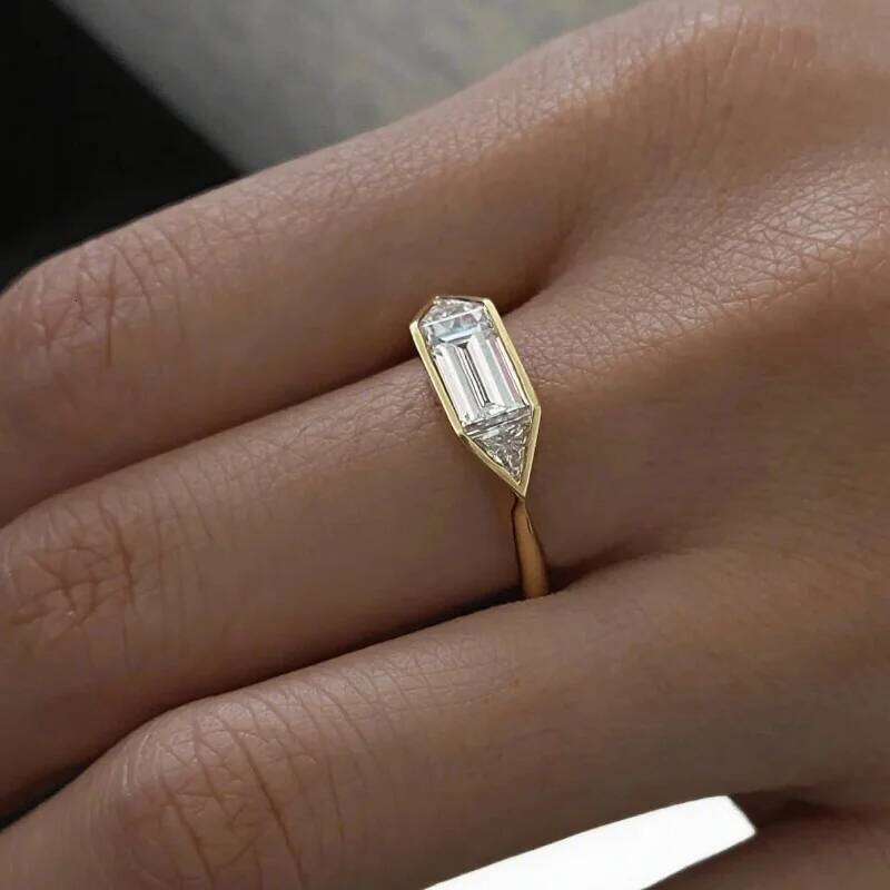 OEVAS Elegant Minimalist Full Moissanite Rings for Women S925 Sterling Silver Wedding Band Fine Jewelry Gift XJ260130